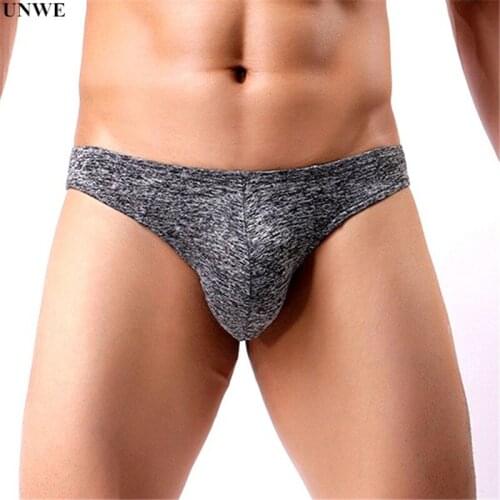UNWE Men String Thong Cotton Sexy Comfortable Breathable Mens Sex Underwear Penis Pouch Bikini Briefs Mid-waist