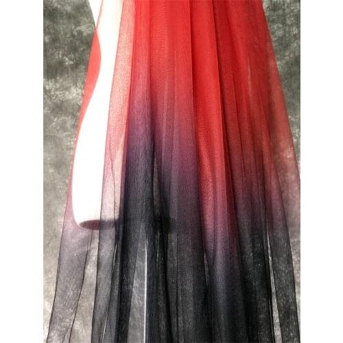 Wine Red Color Change Organza Mesh Lace Fabric Designer Fabric DIY Wedding Dress Cloth Sewing Accessories