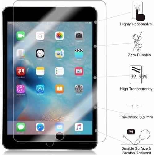 50pcs/lot Free DHL 9H 0.3MM Tempered Glass For iPad Pro 9.7 10.5 11 12.9 Clear Screen Protector Cover