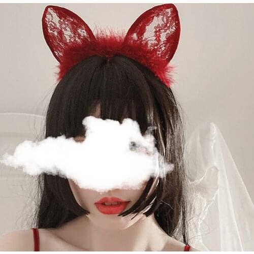 Kawaii Hair Anime Cat Ears Head Band for Women Girls Lolita Accessories Black Japanese Hair Ornaments Lolita Headdress Headpiece