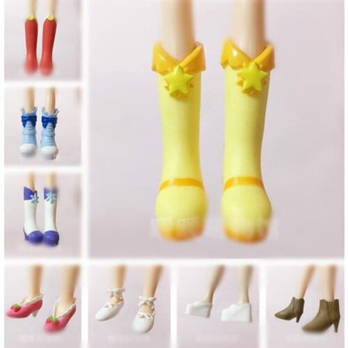 1/6 High Heel Shoes For Dolls For Licca Momoko Doll Blyth doll Shoes Fashion Plastic Shoes For Girls Dolls White Red Shoes