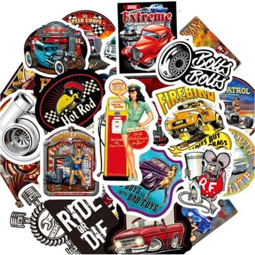 10/30/50 PCS Cartoon Retro Beauty Classic Car Accessories Diary Waterproof Graffiti Suitcase Toy Decoration Sticker Wholesale