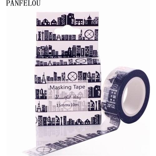10M*15mm Black shelves stickers Washi Masking tape Quality good price HOT sell DIY Scrapbook Embellishments Decoration