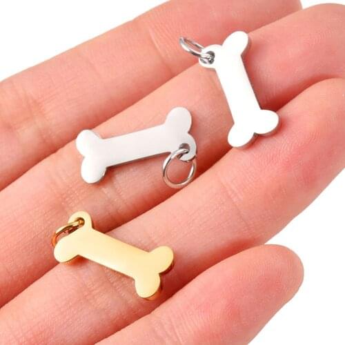 10pcs 8x17mm Stainless Steel Charms Dog Bone Pendants Jewelry Making DIY Earring Necklace Handmade Craft Jewelry Making