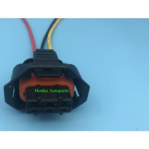 10pcs/lot 3 Pin/Way Female Diesel Common Rail Injector Plug Socket Electric Connector With Wire Pigtail For BOSCH 1928403966