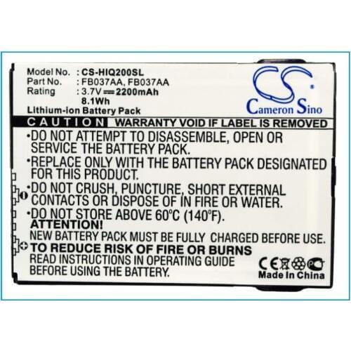 Cameron Sino 2200mAh battery for HP iPAQ 200 210 211 212 214 216 410814-001 419306-001 451405-001 459723-001 FB037AA