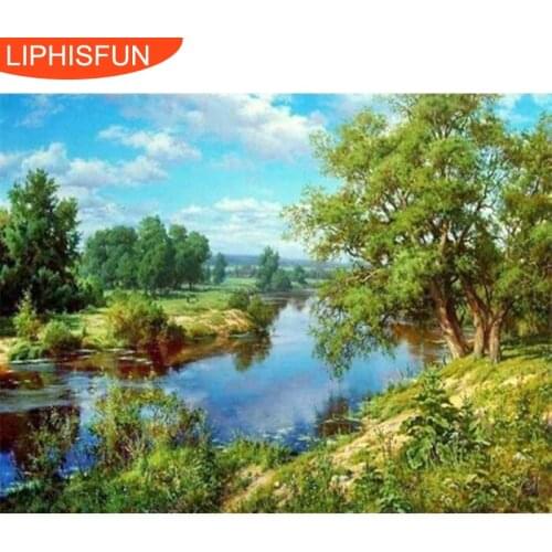 Needlework Diamond Painting 5d Diamond Embroidery Landscape Square Drill Full Embroidery Pictures Of Rhinestones Home Decoration