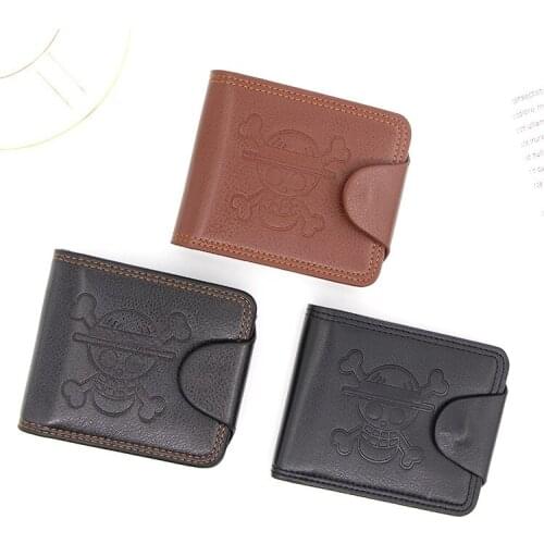 Anime One Piece Cosplay Props Monkey D Luffy Straw Hat Skull Short Wallet Car Holder Coin Purse Gift