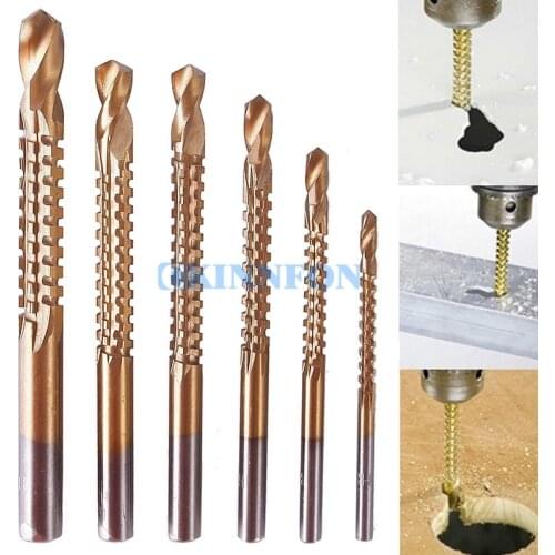 DHL 100Set 6PCS/Set Woodworking Wood Metal Cutting Hole Saw Holesaw HSS 4241 Ti Step Drill Bit