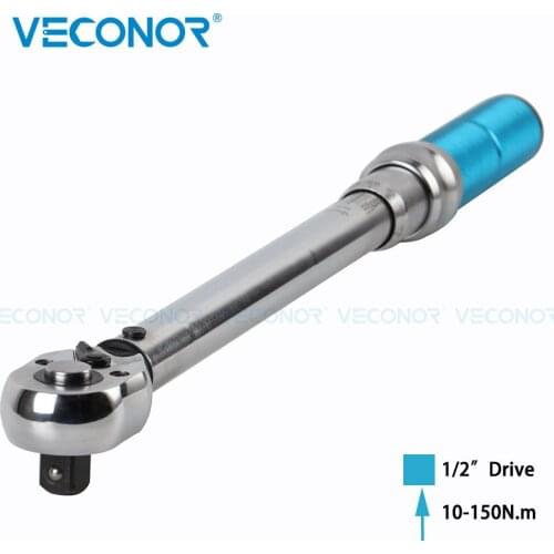 10-150N.m Preset Torque Wrench 1/2" Square Drive Hand Tool Reversible Head Quick Release