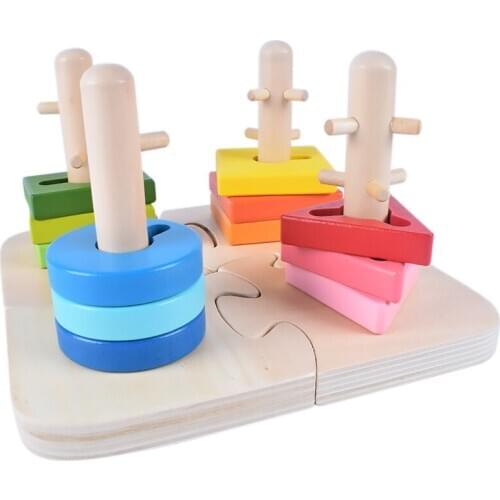 Montessori Geometry Cognitive Form Toys From The Childrens Puzzle Building Wood Toy Type Employer Classification Toys Education