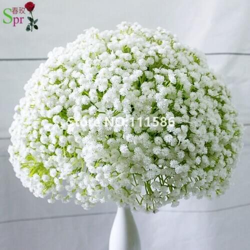 2018 Plastic Gypsophil Babysbreath Artificial Fake Flower ball wedding backdrop centerpiece Arrangement Home Table Decor floral