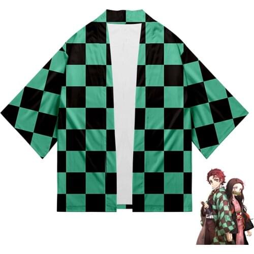Kimonos Japanese Woman Kimono Anime Demon Slayer Same Kimono Cosplay Cardigan Couple Kimono Yukata Summer Fall Orient Kimonos