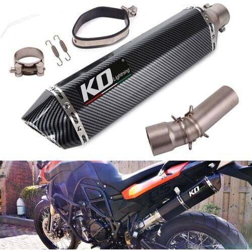 Aluminum Slip-on Exhaust Set for BMW F650GS F700GS F800GS F800GT Motorcycle Mid Tube 51mm Dual-outlet Mufflers No DB Killer Left