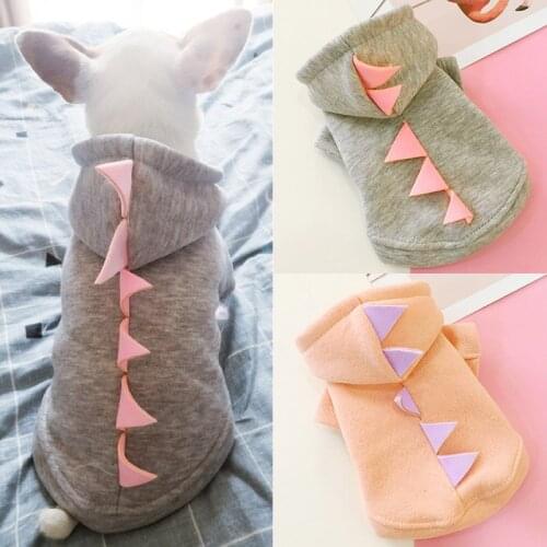 Dinosaur Shape Puppy Dog Cat Costume for Small Dogs Winter Cotton Pet Sweatshirt Chihuahua Yorkies Clothes Hoodies Pets Clothing