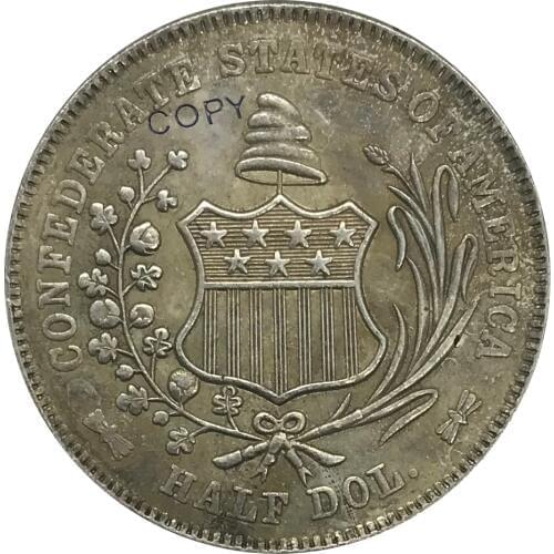 1861 United States Half Dollar Cupronickel Plated Silver Copy Coin