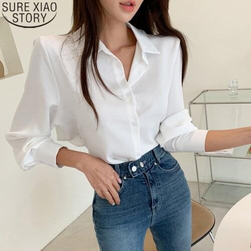 Fashion Button Irregular Loose Tops Korean Autumn White Shirt Women Long Sleeve Chic Back Bandage Woman Blouses Blusas New 15551
