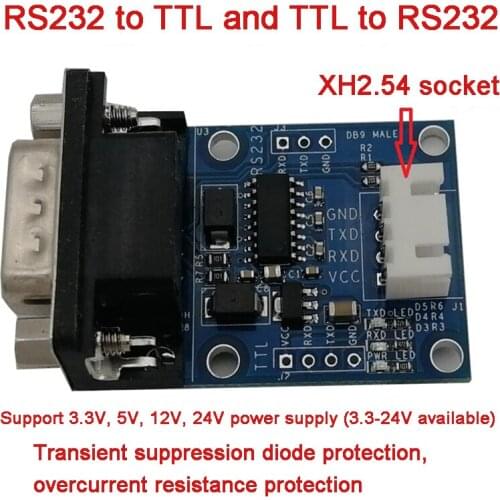 RS232 to TTL Module TTL Mutual Conversion to RS232 Serial Port Level 3.3V 5V 12V 24V Power Supply XH2.54