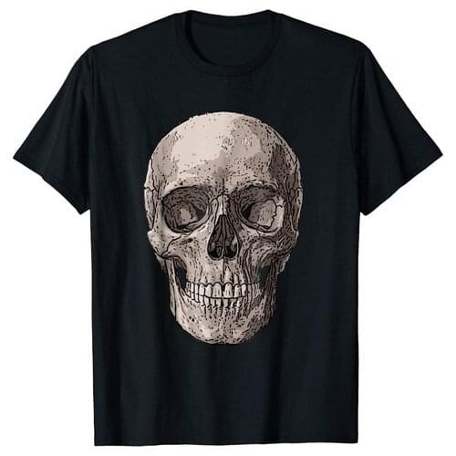Spooky Creepy Scary Halloween Grinning Smiling Skull T-Shirt Men Fashion T Shirt
