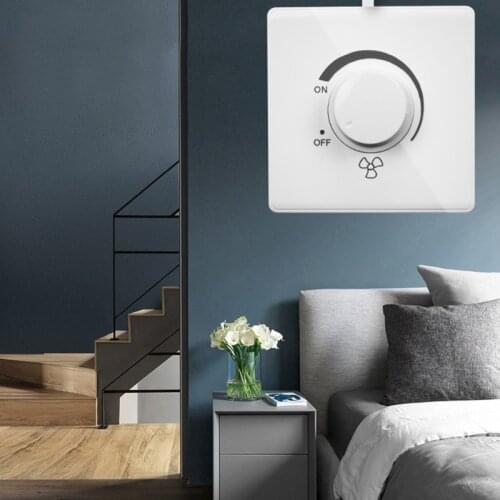 Wall Switch- 86 Type Ceiling Fan Adjustment Stepless Speed Controller Wall Switch 220V 10A Ceiling Fan Speed Controller
