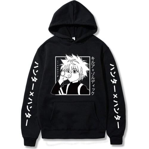 New Fashion Killua Printed Hoodies Kawaii Hunter X Hunter Anime Sweatshirt Unisex Harajuku Streetwear Pullover Tops
