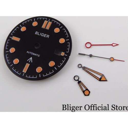 BLIGER New Watch Dial + GMT Watch Hand Fit GMT MINGZHU 3804 Movement