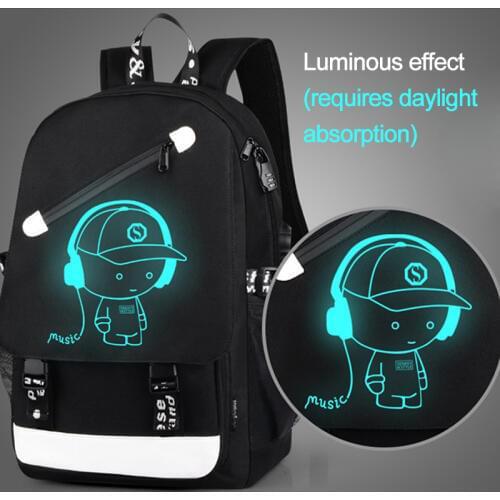 High School Backpacks For Teenager Luminous Bags Large Capacity School Bag For Bag USB Charging Laptop Backpack Daily Book Bag