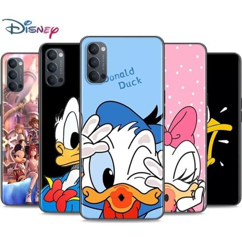 Cartoon Donald Duck Soft Black Silicone Cover For OPPO Reno 5 Pro+ 3 4 Lite F SE Z Pro 4G 5G Phone Case Shell