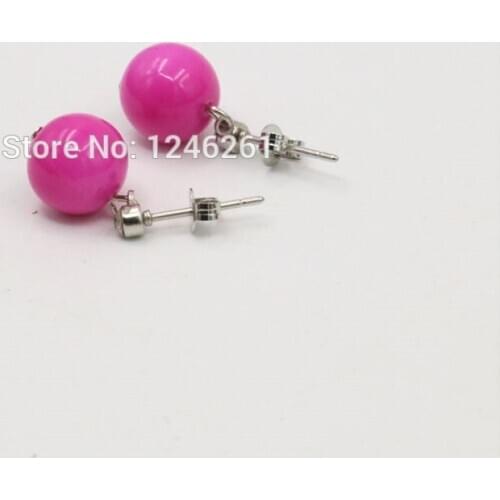 6-14mm Natural Rose Seashell Pearl Beads Tower Earbob Stud Earrings Girls Christmas Gifts Stone Women Jewelry Making Accessories