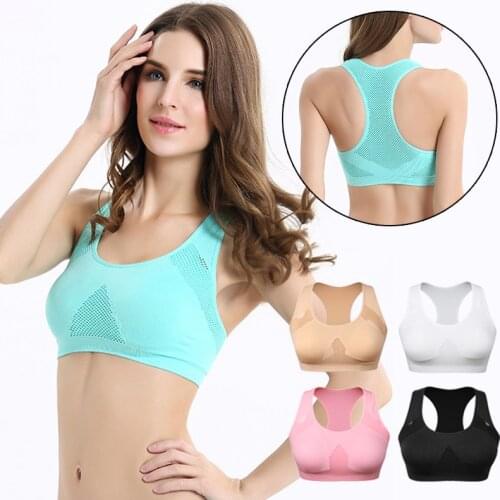 Mesh Beauty Back Sports Bra Women Wireless Shockproof Yoga Bra High Stretch Running Bra Gym Bra Detachable Padded Workout Bra