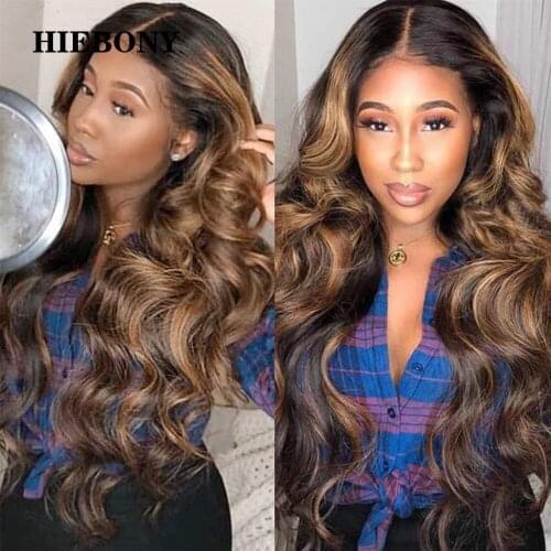 Loose Wave 4/27 Highlight Lace Front Human Hair Wigs with Baby Hair Brazilian 13x6 Highlight Wavy Lace Front Wigs Bleached Knots