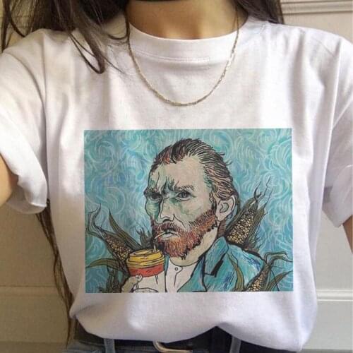 Van Gogh Funny T Shirt Women Art Oil Painting Gothic Print New T-shirt Kawaii Casual Harajuku Tshirt Aesthetic Ulzzang Grunge