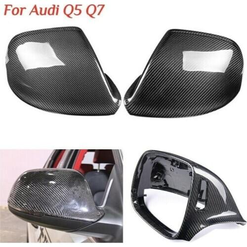 Replacement Carbon Fiber Rear View Mirror Cover Fit For Audi Q5 SQ5 Q7 2010-2018