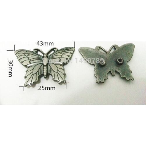 DIY 10PCS 43MM Butterfly Antique Silver Studs Rivet Spot Spike Belt Bag Accessories Leather Craft Shipping Free