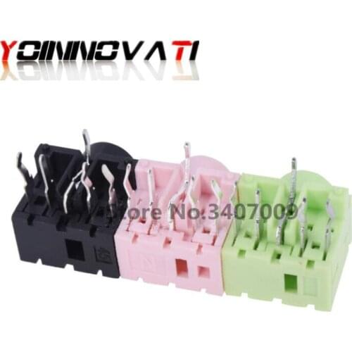 100Pcs 3.5mm 0357-5P Female Audio Connector PJ317 5Pin DIP Headphone Jack Socket PJ-317 pink green blue black
