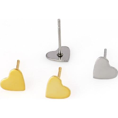 20pcs Stainless Steel Earrings Heart Earring Stud Earrings Base Connector For Making DIY Jewelry Accessories Jewelry Findings