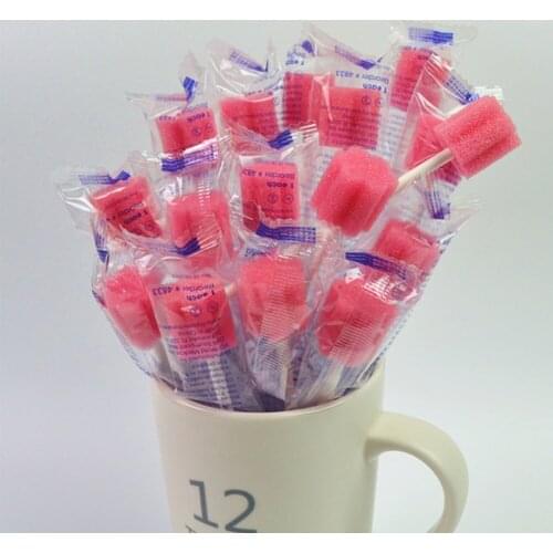 50pcs Adult Disposable Swab Unflavored Medical Oral Care Individual Sponge Child Massage