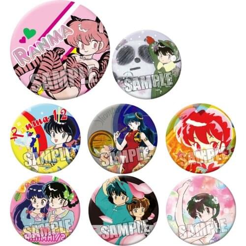 Anime 58mm Icons Ranma Nibun-no-Ichi Tendou Akane Ranma Badge Metal Buttons