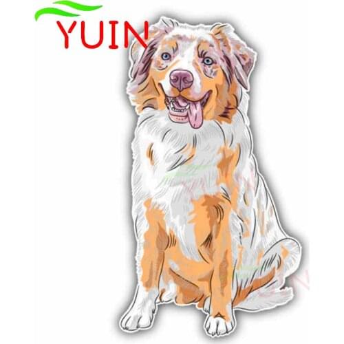 Australian Shepherd Dog Cartoon Fashion Car Sticker Motorcycle Accessories Personality PVC Decoration Waterproof Decal 15*8cm