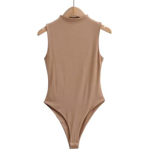 BRADELY MICHELLE Summer New Arrivals Solid Colour Girls Half-hHgh Collar Sleeveless Skinny Bodysuit Bottoming Clothes