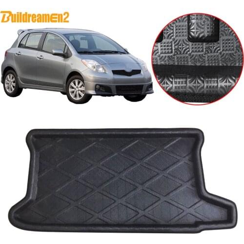 Buildreamen2 For Toyota Yaris 2008 2009 Car Accessories Trunk Mat Tail Tray Boot Liner Floor Cargo Mud Luggage Carpet Pad