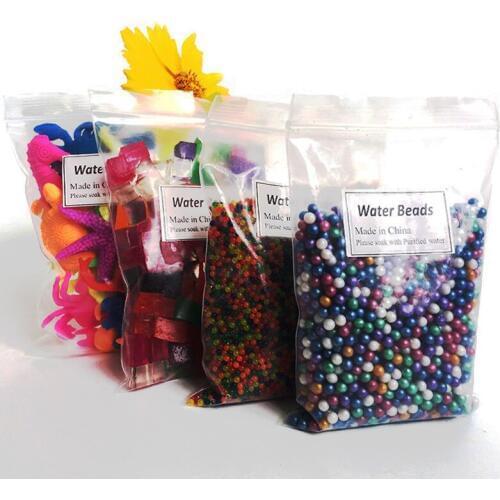 4*50g/bag Crystal Soil Water Beads Hydrogel Balls Growing Gel Ball Big Decorative Flower Wedding Home Decor