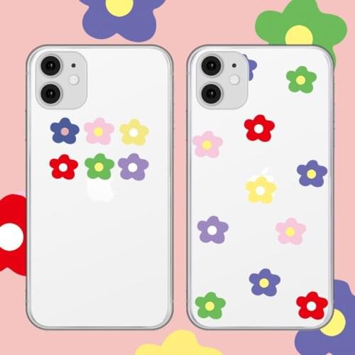 Transparent Flower Case for Apple iPhone 11 Pro Max X SE2020 7 8 Plus 6S Plus Xs Max XR Phone Case Korean Style Flower Case Capa