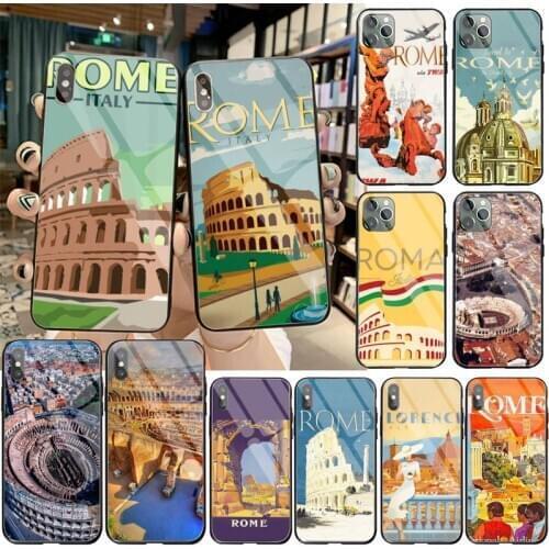 Vintage Colosseum Rome Italy Phone Case Tempered Glass For iPhone 11 Pro XR XS MAX 8 X 7 6S 6 Plus SE 2020 case