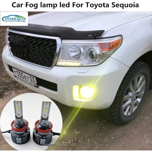 For Toyota Sequoia Car Fog lamp led car light modified Sequoia front fog bulb accessories 12V 6000K 30W