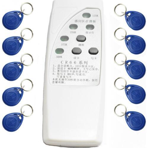 125Khz RFID Copier Duplicator Cloner ID EM EM4305 T5577 Reader Writer+ 10pcs EM4305 Writable Keyfob