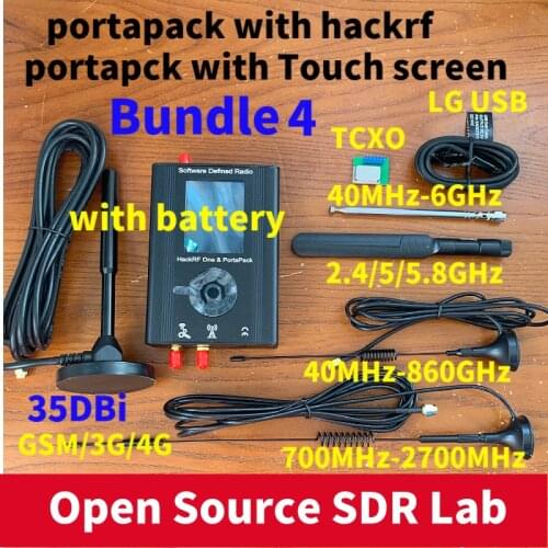 HackRF Portapack Mayhem Firmware Flashed + HackRF One 1MHz to 6GHz SDR + 0.1ppm TXCO + 1000mAh Battery
