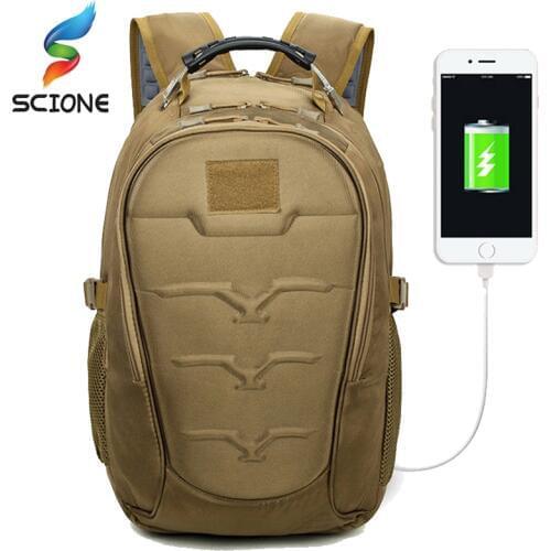 Hot Outdoor Tactical Military Backpacks 40L Molle High-Capacity USB Charging Bags MutiFunction Climbing Rucksack For Men Women