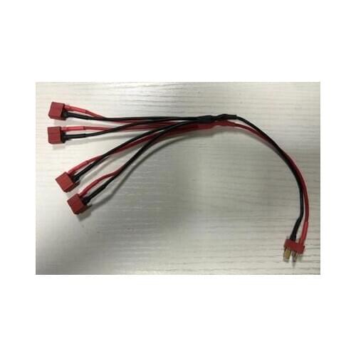 T deans Soft Silicon Wire power cable 1 battery connectors to 4 ESC for KK MK MultiCopter