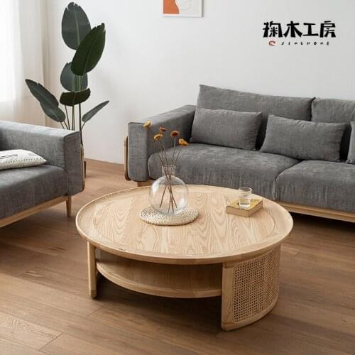 Round tea table day type style The cane makes up the tea-table small family sitting room furniture japanese furniture desk table